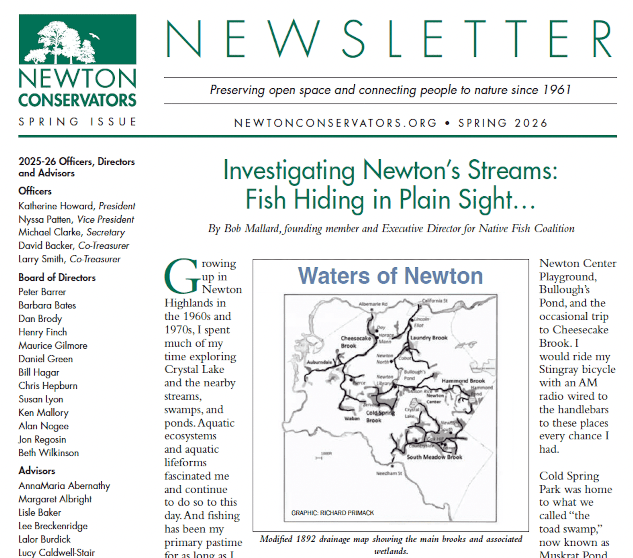 2026 Spring Newsletter - Newton Conservators